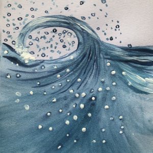 Series: Waves, 4/17. Watercolour on paper. 2022. Copyright: VG Bild-Kunst, Bonn 2022