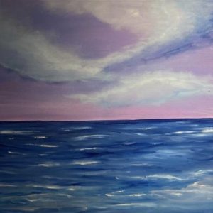Der versteckte Delfin, acrylics on canvas, 50x70 cm, 2023. 50x70 cm. Copyright © VG Bild-Kunst, Bonn 2023.