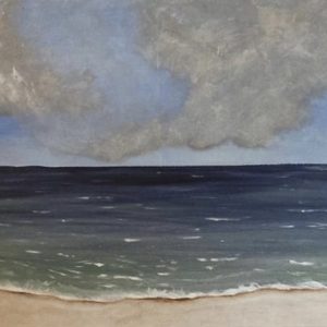 Ein Spätnachmittag am Meer, acrylics on canvas, 50x70 cm, 2023. Copyright © VG Bild-Kunst, Bonn 2023.