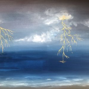 Blitze, acrylics and watercolour on canvas, 60x90 cm, 2025. Copyright © VG Bild-Kunst, Bonn 2025.