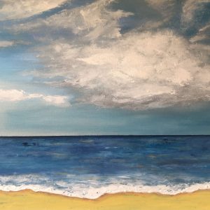 Große Wolke, leichter Wind, acrylics on canvas, 60x90 cm, 2025. Copyright © VG Bild-Kunst, Bonn 2025.