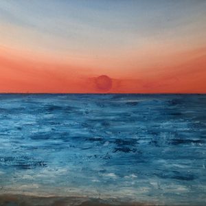 Sonnenuntergang, acrylics on canvas, 60x90 cm, 2025. Copyright © VG Bild-Kunst, Bonn 2025.