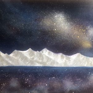 Sterne und Berge, acrylic on canvas, 70x100 cm, 2025. Copyright © VG Bild-Kunst, Bonn 2025.
