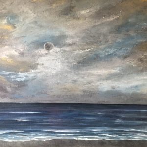 Vollmond, acrylics on canvas, 50x70 cm, 2025. Copyright © VG Bild-Kunst, Bonn 2025.